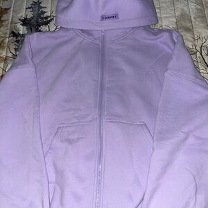 Comfrt Zip-Up Hoodie - Pastel Purple Lavender